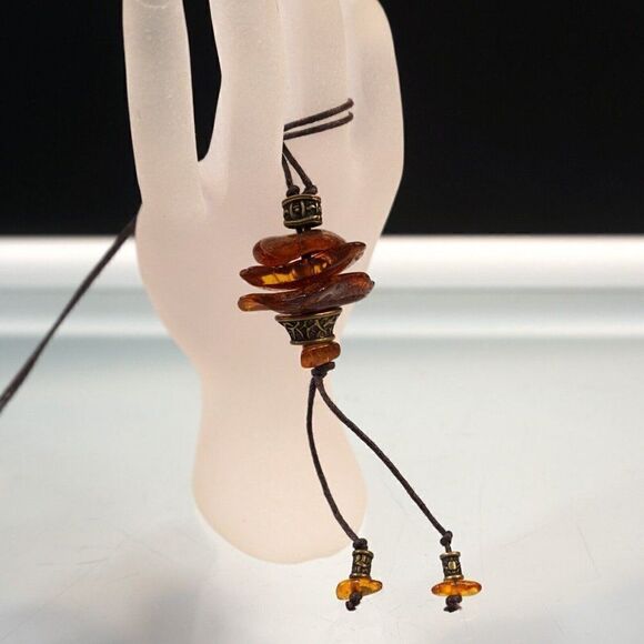 Natural Baltic Amber Pendulum Styled Pendant Necklace - Picture 8 of 10